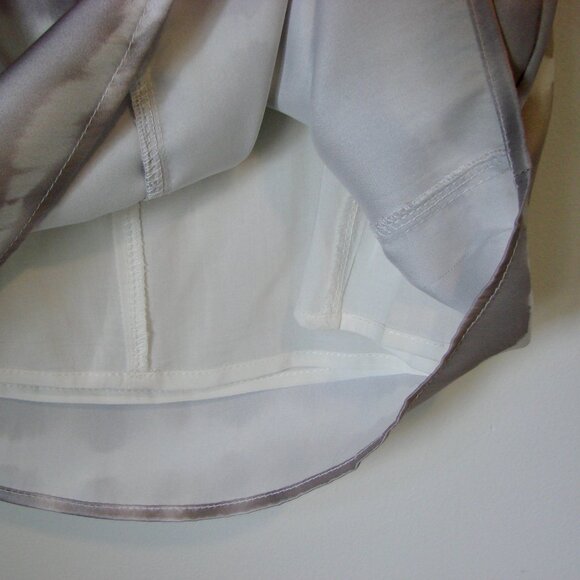 Satin Mini Slip Dress Gray White Tie Dye Sleeveless Holiday Party Medium NWT - Picture 14 of 15